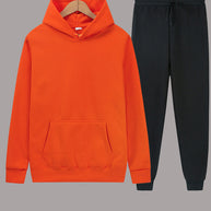 Damen sportliches Hoodie- und Jogginghosen-Set mit elastischem Bund und praktischen Taschen WW