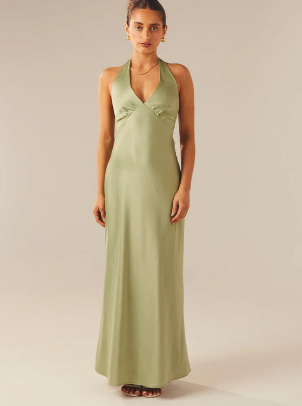 Damen Maxikleid mit elegantem Halterneck-Design und figurformendem Schnitt WW