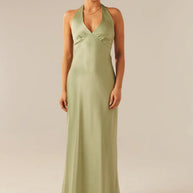 Damen Maxikleid mit elegantem Halterneck-Design und figurformendem Schnitt WW