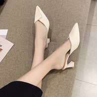 Damen elegante Mules mit spitzem Zehenbereich und schickem Glanz W&W