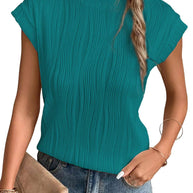 WW | Einfarbiges Rundhalsausschnitt Loose Kurzarm T-Shirt Top