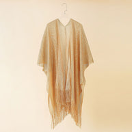 Damen Fransen-Kimono aus transparenter, luftiger Struktur WW