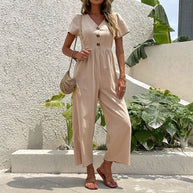 Damen Jumpsuit mit knöpfbaren Details und luftigem Schnitt WW