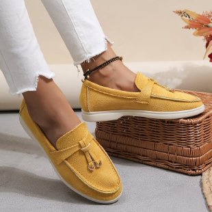 Damen Casual Texturierte Slip-On Loafers WW