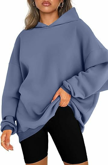 Damen oversized Kapuzenpullover mit seitlichen Schlitzen W&W Mode