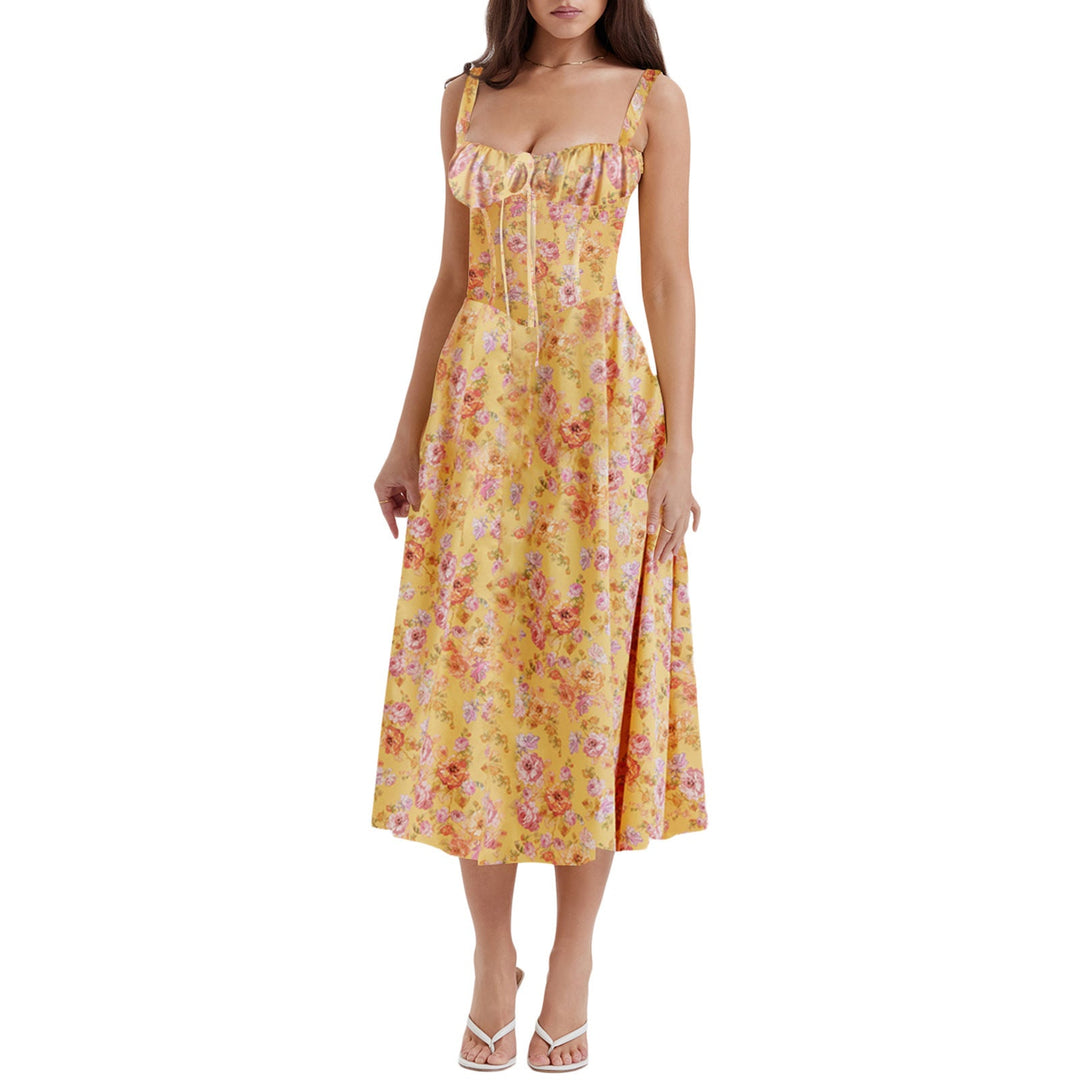 W&W Mode | Gedrucktes Blumenkleid Korsettmodell