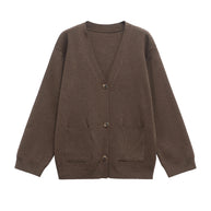 Damen Strickjacke mit tiefem V-Ausschnitt und praktischen Taschen WW