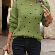 Damen Pullover mit strukturiertem Punktdesign WW