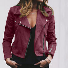 Damen Bikerjacke mit strukturiertem Wildleder-Look und asymmetrischem Reißverschluss WW