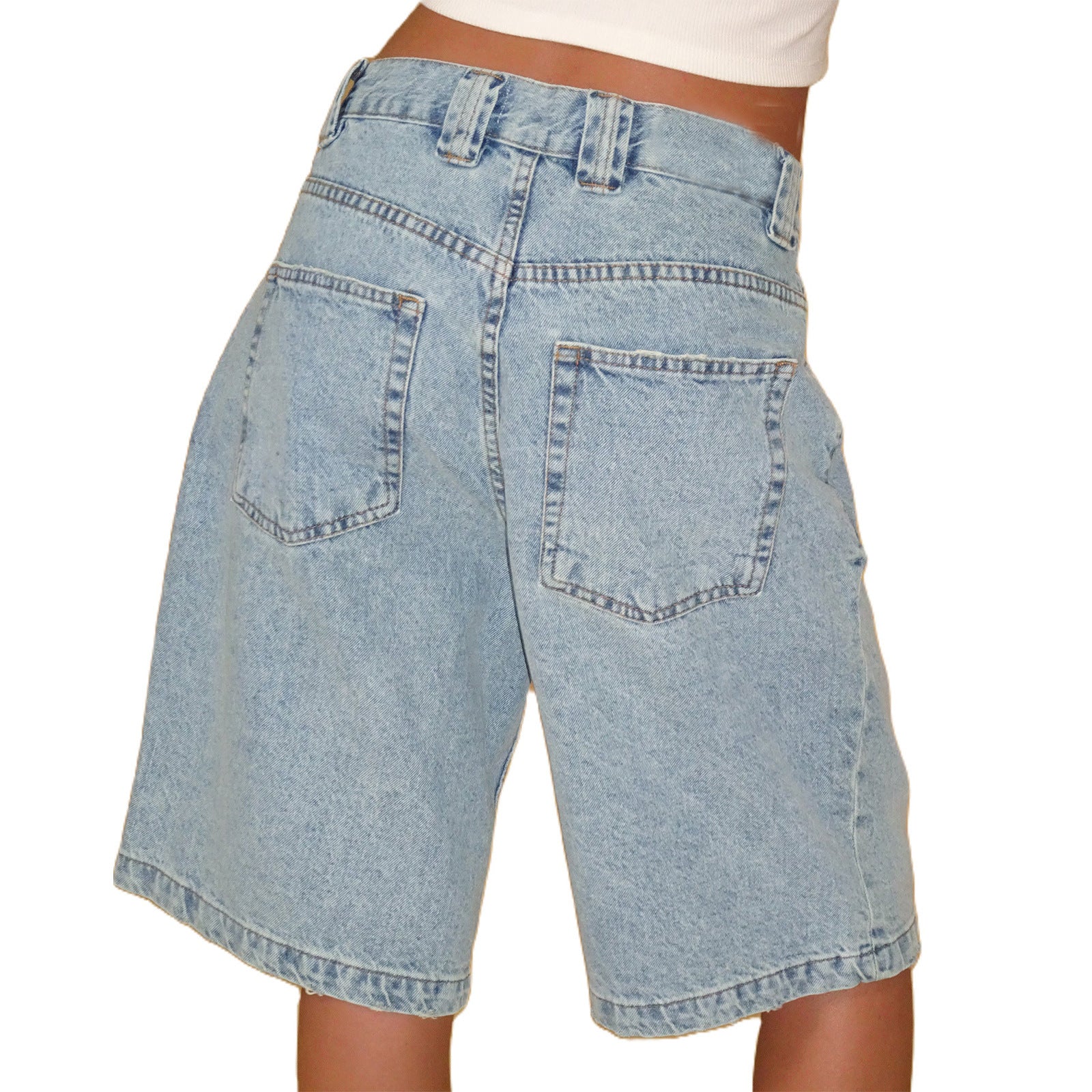 Damen Relaxed Fit Denim-Bermuda mit hohem Bund WW