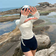 Femme Langarm Reißverschluss Rash Guard Set WW