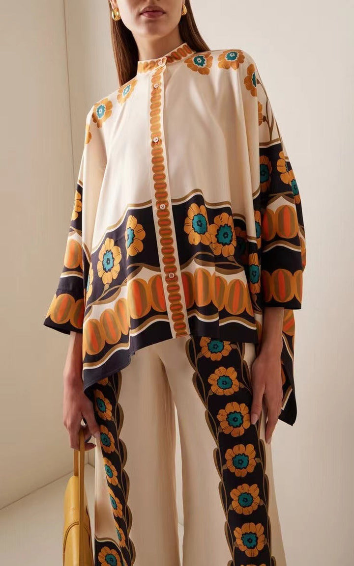 Damen Boho-Set mit Kimono-Oberteil und weit geschnittener Hose