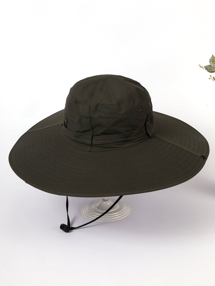 Damen Sonnenhut mit breiter Krempe und verstellbarem Kinnband W&W Mode