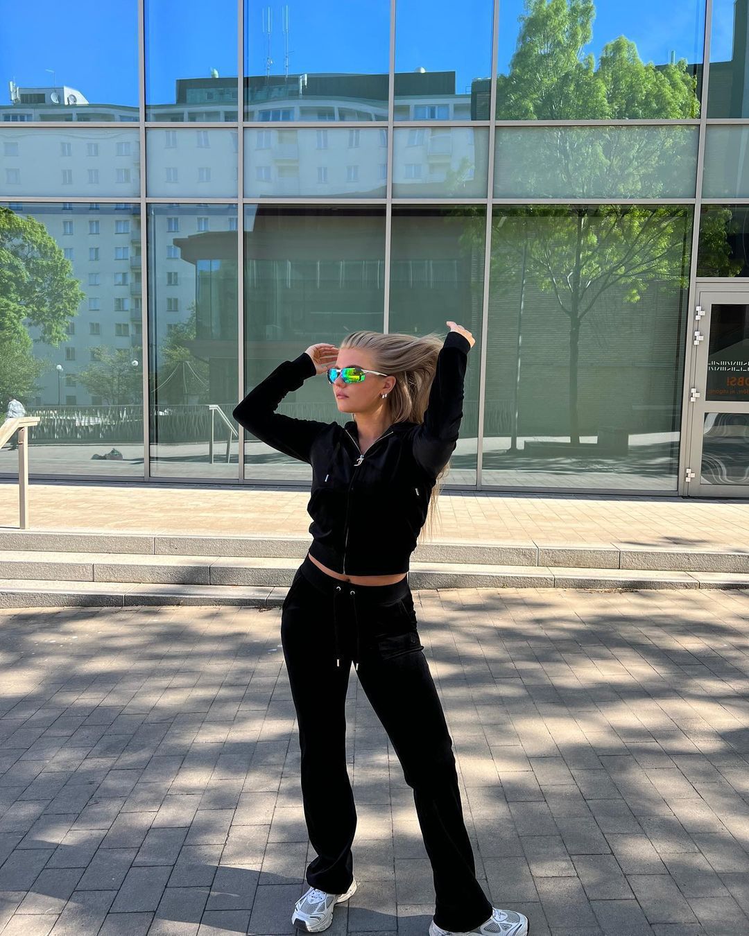 Damen Sportlicher Fleece-Loungewear-Anzug mit Kapuze WW