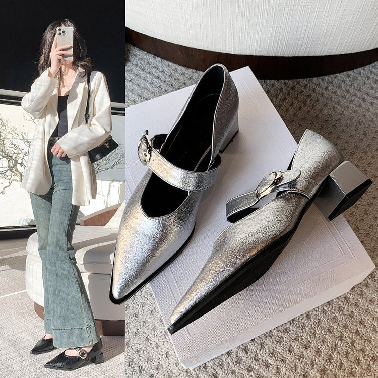 Damen Elegante Mary Jane Schuhe mit modischem Blockabsatz und verstellbarem Riemen W&W
