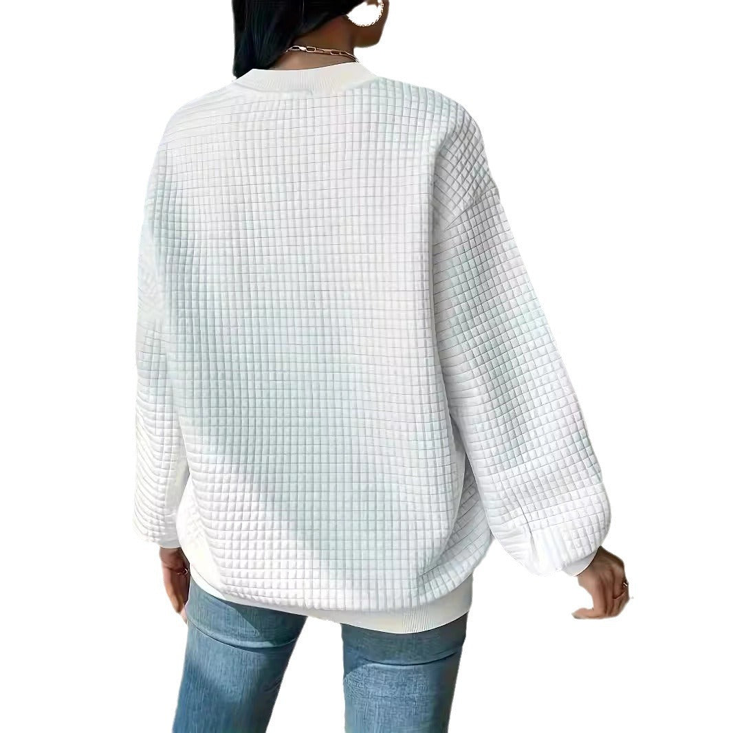 Damen Pullover mit strukturiertem Waffeldesign und lässigem Schnitt WW