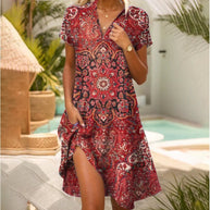 Damen Sommerkleid mit floralem Muster und asymmetrischem Saum WW