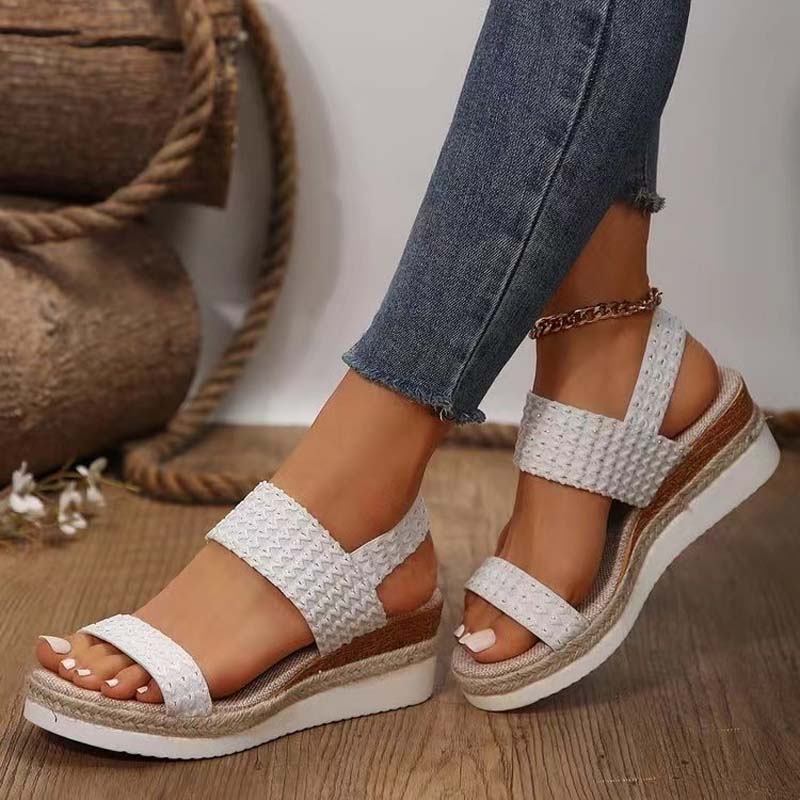 WW | Bequeme Sommer Plateau Sandalen Mit Keil Für Frauen