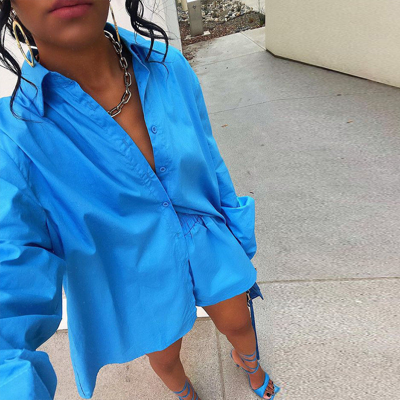 Damen stilvolles oversize Button-Up Hemd WW