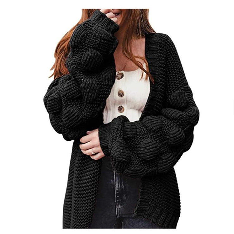 Damen Strickjacke mit strukturierten Ärmeln WW