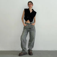 Damen Relaxed Fit Jeans mit lässigem Schnitt und hochwertigen Materialien WW