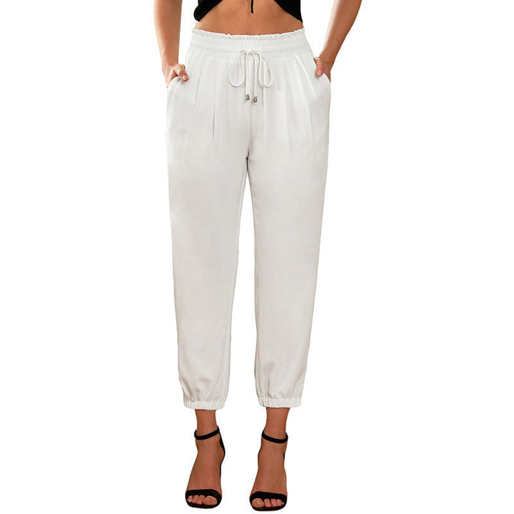 Damen lässige Freizeithose mit elastischem Bund und praktischen Taschen W&W Mode
