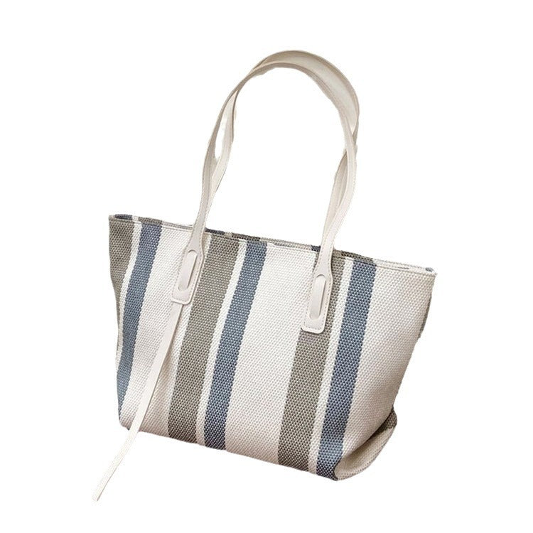Damen Shopper-Tasche mit modernen Streifen und vielseitigem Innenraum WW