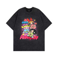Damen T-Shirt mit angepasstem Powerpuff Girls Grafikdruck WW