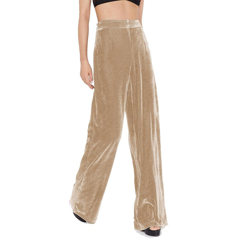 Damen elegante Samtweite Hose mit weitem Bein WW