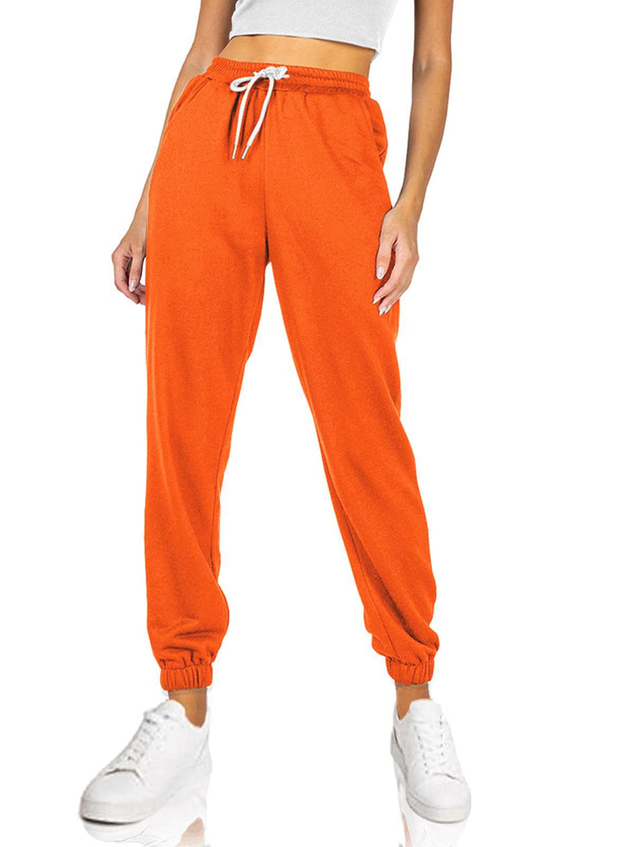 Damen bequeme Sweatpants mit elastischem Bund und Taschen WW
