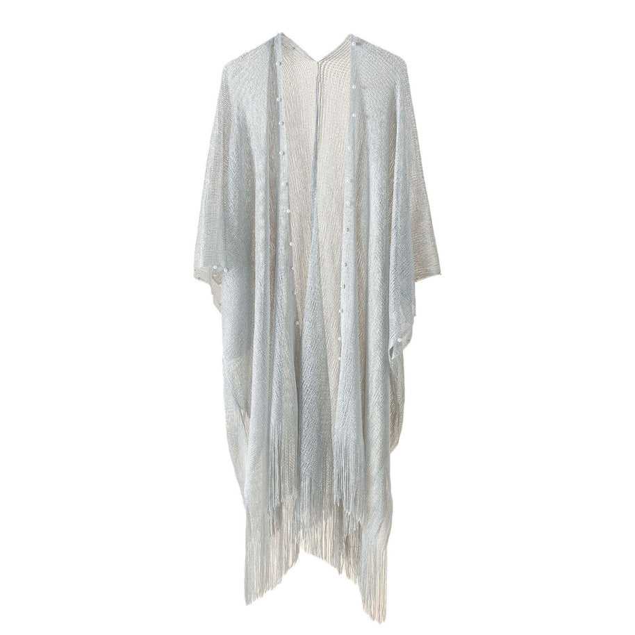Damen transparenter Kaftan mit fransigen Kanten und elegantem Design WW