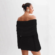 Damen Schulterfreies Minikleid mit glitzerndem Effekt und Übergröße WW