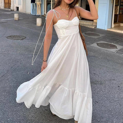 Damen Maxikleid mit rüschengeschichtetem Saum und tailliertem Oberteil W&W Mode