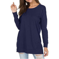 WW | Einfarbiges Rundhals-Casual-Top