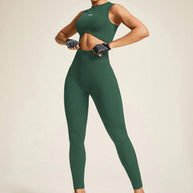 Damen Sportoberteil und Hochleistung Leggings Set WW