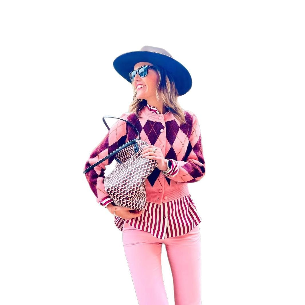 Damen Strickjacke im eleganten Argyle-Muster WW