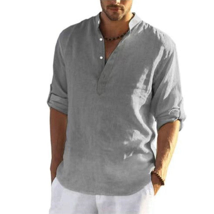 Herren Leichte Leinenhemd W&W Mode