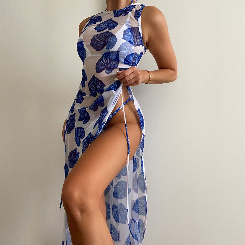 Damen Strandkleid mit passendem Bikini-Set WW