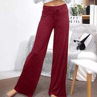Damen Weite Freizeithose mit elastischem Bund und verstellbarem Kordelzug WW