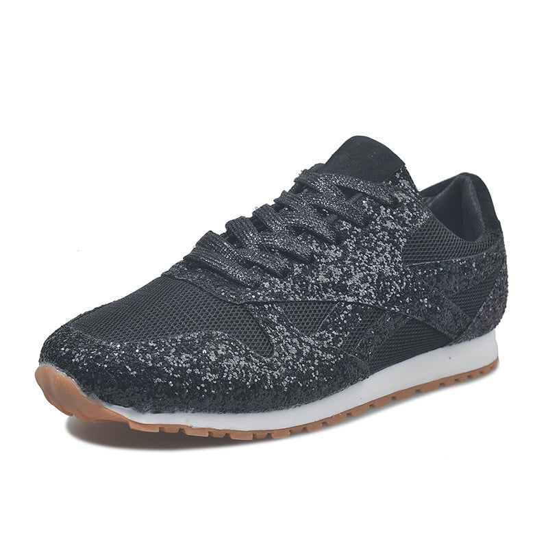 Damen Sneaker mit glitzerndem Strassdesign und atmungsaktiver Obermaterialstruktur WW