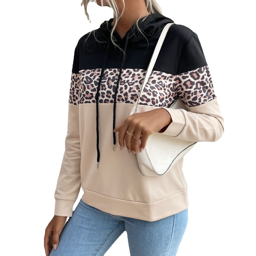 Damen Kapuzenpullover mit modischem Leoparden-Muster und sportlicher Passform W&W Mode