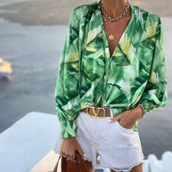 Damen Bluse mit floralem Muster und eleganter Schnittführung WW