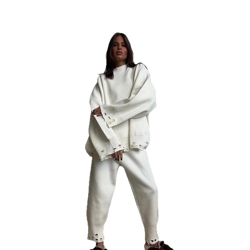 Damen Strickanzug mit oversized Schnitt und modischen Details WW