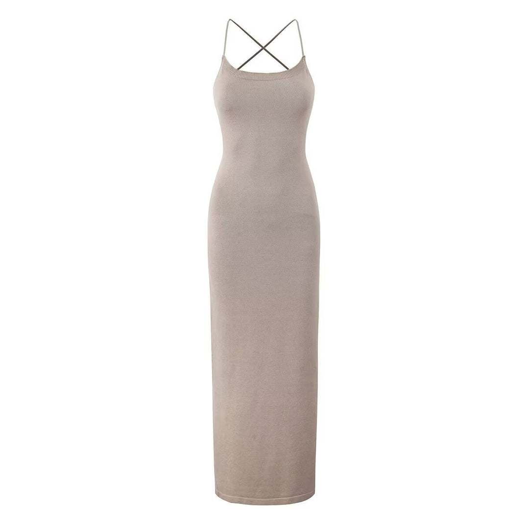 Damen lässiges Maxikleid mit verstellbaren Trägern und elegantem Rücken W&W Mode