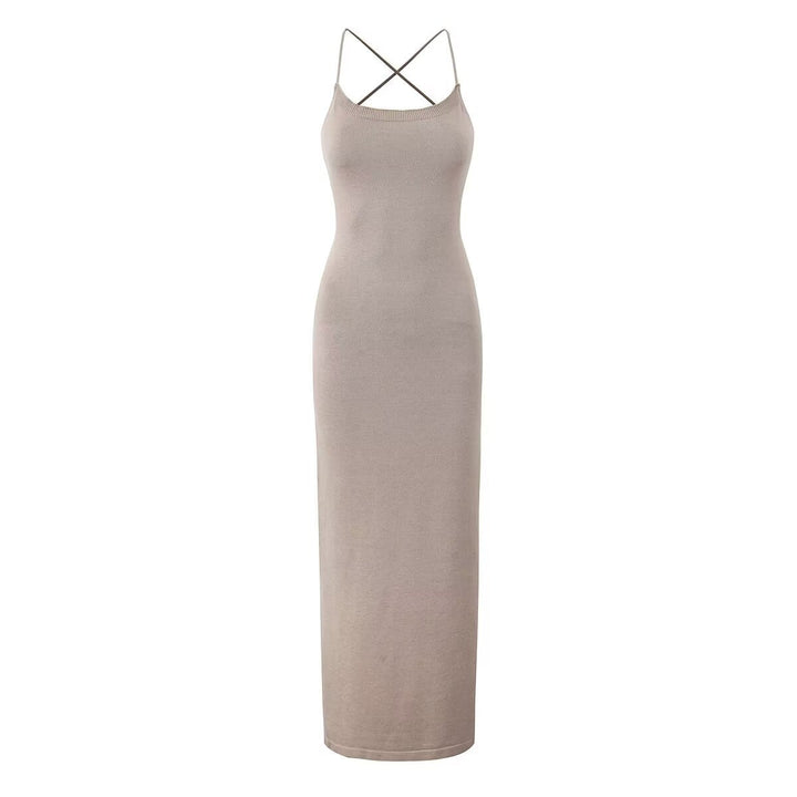 Damen lässiges Maxikleid mit verstellbaren Trägern und elegantem Rücken W&W Mode