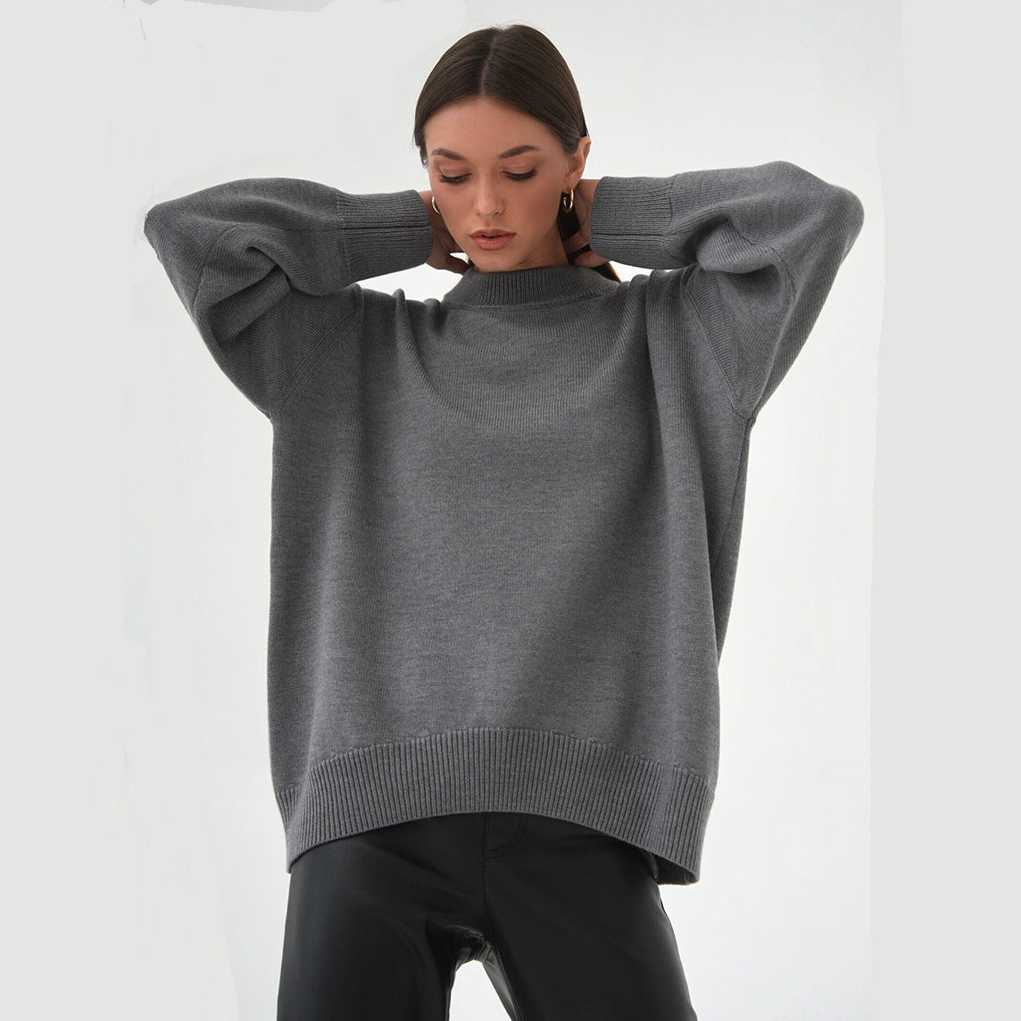 Damen Bequemer Oversized Pullover aus hochwertigem Strick WW