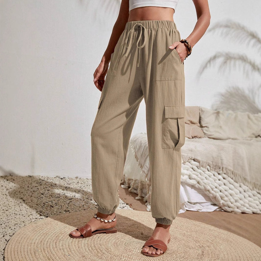 Damen Cargo-Hose mit elastischem Bund und praktischen Seitentaschen WW