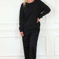 Damen gemütliches Lounge-Set mit strukturiertem Muster WW