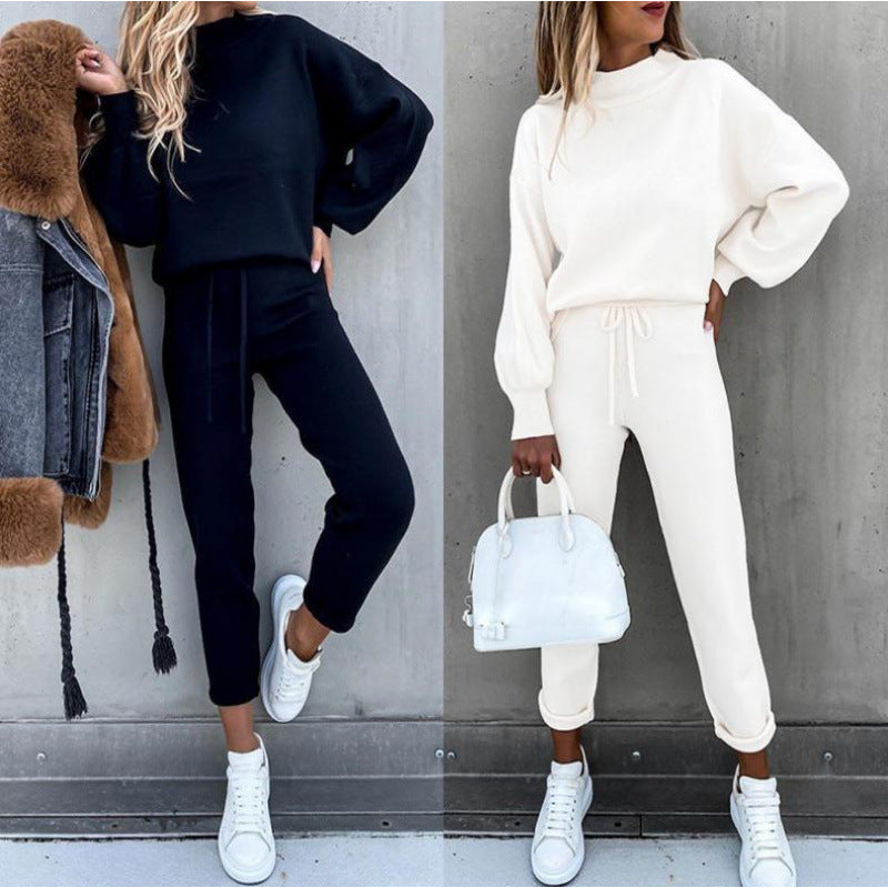Damen Sportliches Jogginganzug-Set mit komfortablem Schnitt und hohem Kragen WW