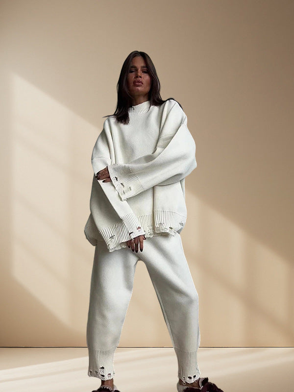 Damen Strickanzug mit oversized Schnitt und modischen Details WW